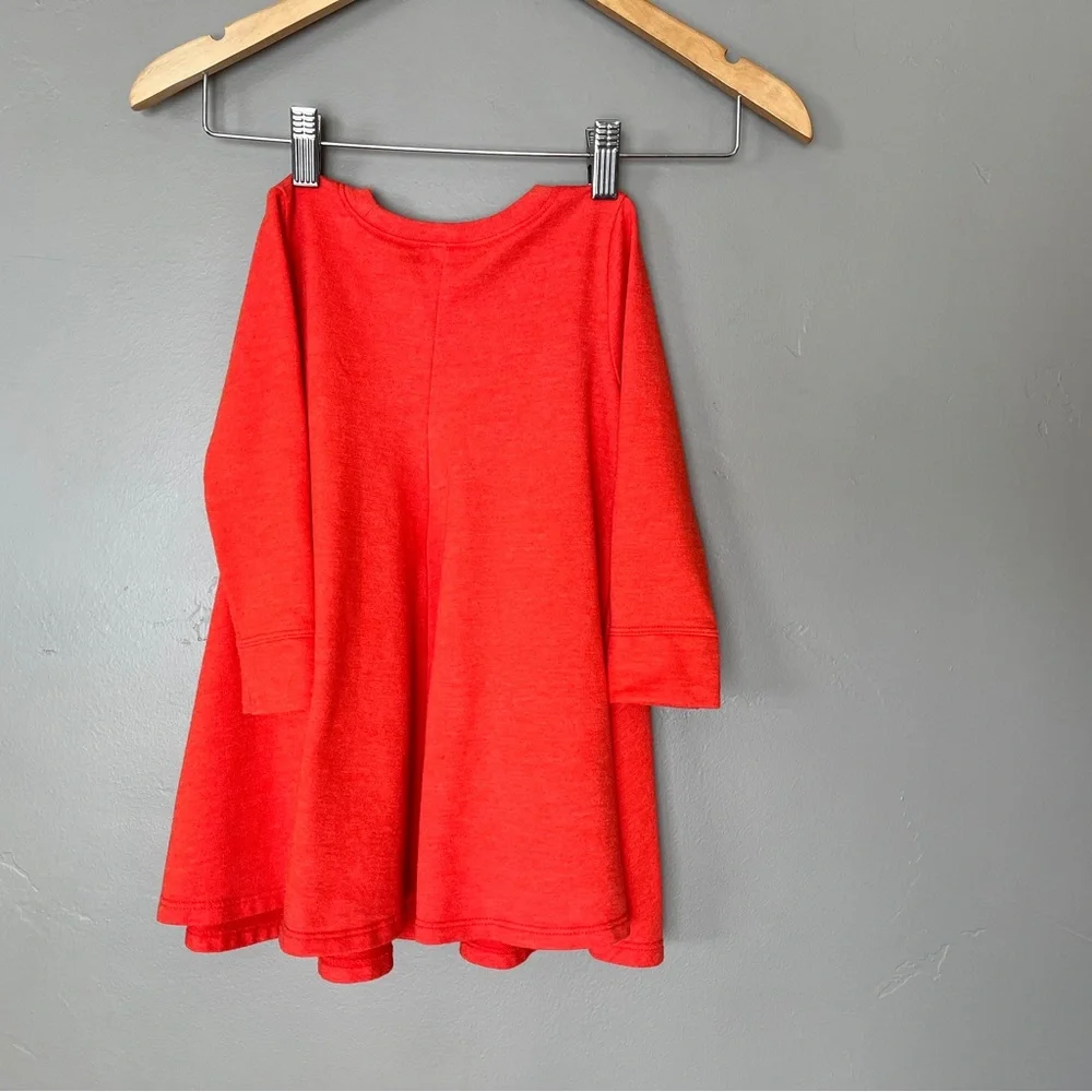Old Navy Girls 3T Orange Long Sleeve Soft Sweatshirt Flowy Bubble Swing Dress